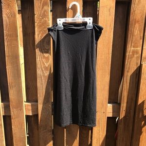 Black strapless boohoo dress